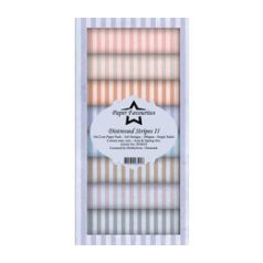   Papírkészlet 10x21 cm, Distressed Stripes II / Simple and Basic Slim Paper Pack (24 ív)