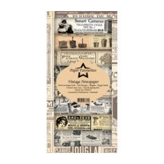   Papírkészlet 10x21 cm, Vintage Newspaper / Simple and Basic Slim Paper Pack (24 ív)