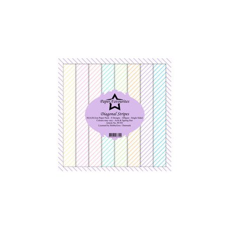 Papírkészlet 12" (30 cm), Diagonal Stripes / Simple and Basic Paper Pack (8 ív)