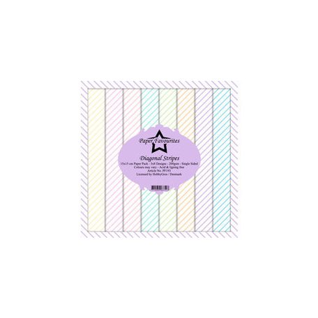 Papírkészlet 6" (15 cm), Diagonal Stripes / Simple and Basic Paper Pack (24 ív)