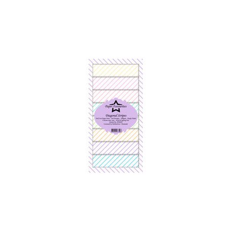Papírkészlet 10x21 cm, Diagonal Stripes / Simple and Basic Slim Paper Pack (24 ív)