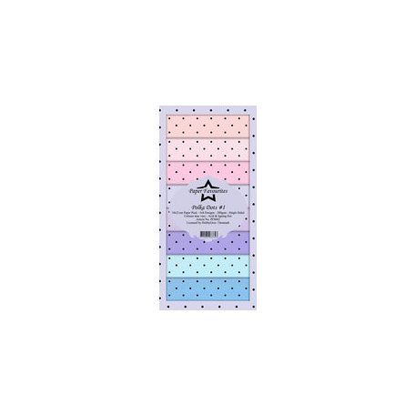 Papírkészlet 10x21 cm, Polka Dots 1 / Simple and Basic Slim Paper Pack (24 ív)