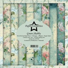   Paper Favourites Papírkészlet 12" (30 cm) - Green Shabby - Paper Pack (8 ív)
