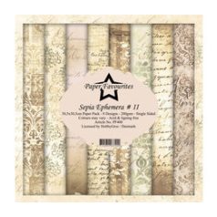   Papírkészlet 12" (30 cm), Sepia Ephemera II / Simple and Basic Paper Pack (8 ív)