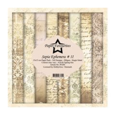   Papírkészlet 6" (15 cm), Sepia Ephemera II / Simple and Basic Paper Pack (24 ív)