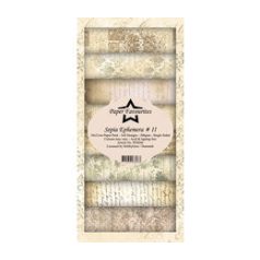   Papírkészlet 10x21 cm, Sepia Ephemera II / Simple and Basic Slim Paper Pack (24 ív)