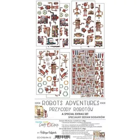 Craft O'Clock Kivágóív Robots Adventures / Extras to cut mirror printMixed Media (1 csomag)