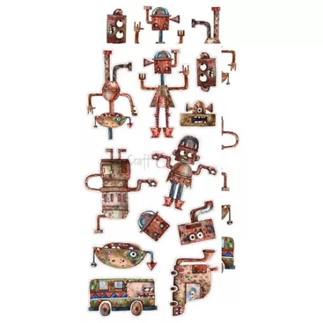 Craft O'Clock Kivágóív Robots Adventures / Extras to cut mirror printMixed Media (1 csomag)