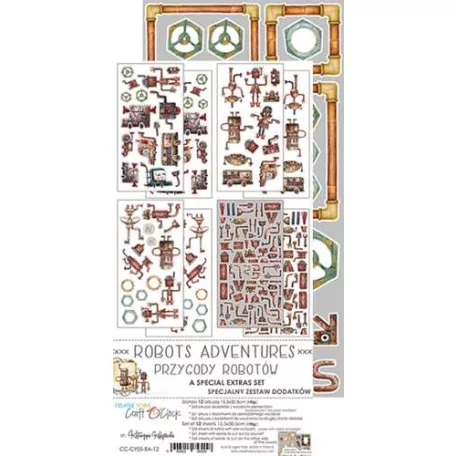 Craft O'Clock Kivágóív Robots Adventures / Extras to cut mirror printMixed Media (1 csomag)