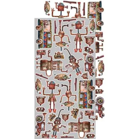 Kivágóív , Robots Adventures Extras to cut mirror print/ Craft O'Clock Mixed Media (1 csomag)