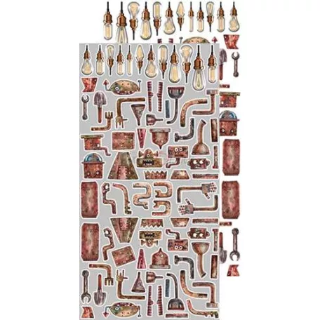 Kivágóív , Robots Adventures Extras to cut mirror print/ Craft O'Clock Mixed Media (1 csomag)