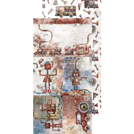 Kivágóív , Robots Adventures Extras to cut mirror print/ Craft O'Clock Mixed Media (1 csomag)