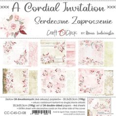   Papírkészlet 8" (20 cm), A Cordial Invitation / Craft O'Clock Paper Collection Set (1 csomag)