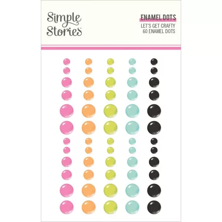 Díszítőelem , Enamel Dots / Simple Stories Let's Get Crafty (1 ív)