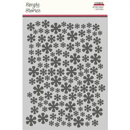 Stencil 6"x8", Retro Daisy / Simple Stories Summer Lovin' (1 db)