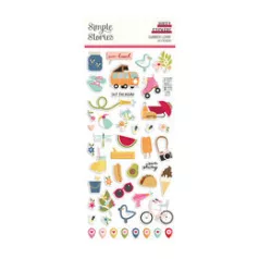   Matrica , Puffy Stickers / Simple Stories Summer Lovin' (1 ív)