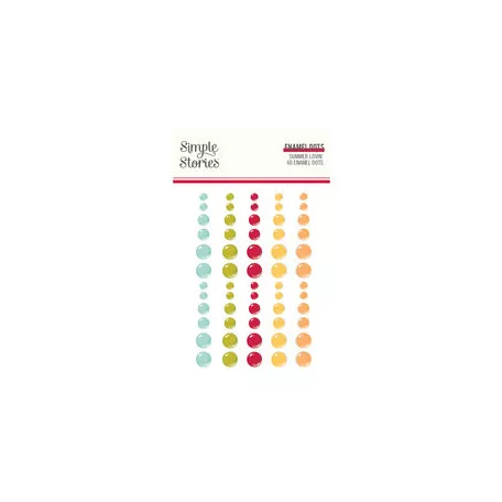Díszítőelem , Enamel Dots / Simple Stories Summer Lovin' (1 ív)