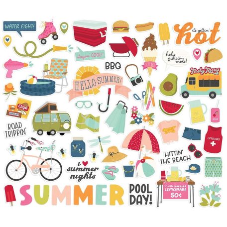 Kivágatok , Bits & Pieces / Simple Stories Summer Lovin' (1 csomag)