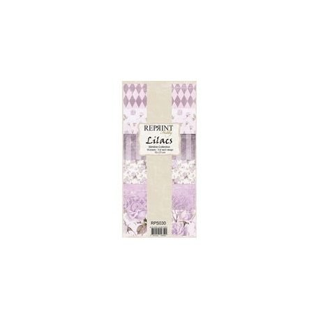 Papírkészlet 10x21 cm, Lilacs / Reprint Slimline Paper Pack (18 ív)