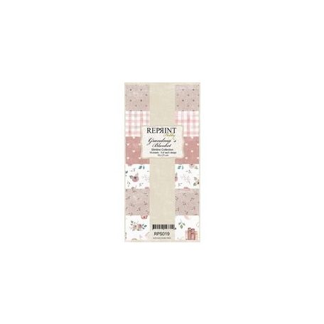 Papírkészlet 10x21 cm, Grandma's Blanket / Reprint Slimline Paper Pack (18 ív)