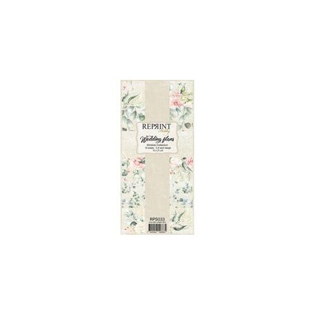 Papírkészlet 10x21 cm, Wedding Plans / Reprint Slimline Paper Pack (18 ív)