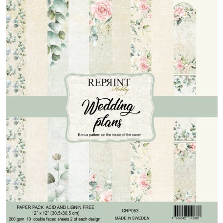 Papírkészlet 12" (30 cm), Wedding Plans / Reprint Paper Pack (10 ív)