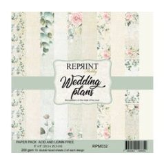  Papírkészlet 8" (20 cm), Wedding Plans / Reprint Paper Pack (10 ív)