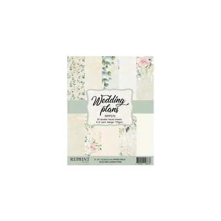Papírkészlet 6" (15 cm), Wedding Plans / Reprint Paper Pack (20 ív)