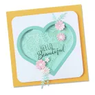 SIZZIX vágósablon bélyegzővel - Blooming Heart - Sizzix Framelits Die Set (1 csomag)