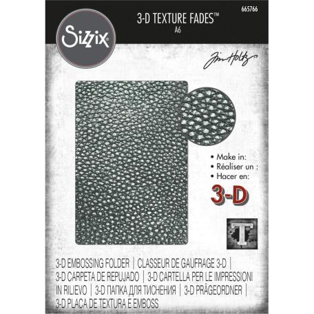 Domborító mappa , Cracked Leather Tim Holtz/ Sizzix 3-D Texture Fades Embossing Folder (1 db)