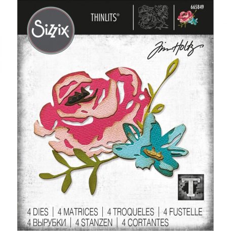SIZZIX vágósablon, Brushstroke Flowers #4 Tim Holtz/ Sizzix Thinlits Die Set (1 csomag)