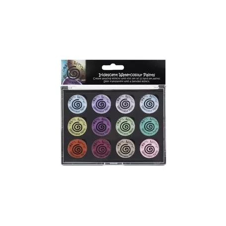 Akvarellfesték készlet 12 szín, Set 9 Frosted and Chic / Cosmic Shimmer Iridescent Watercolour Palette (1 db)