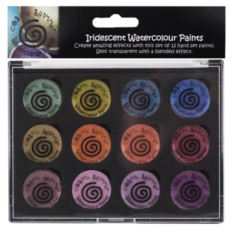 Akvarellfesték készlet 12 szín, Set 6 Antique Shades / Cosmic Shimmer Iridescent Watercolour Palette (1 db)