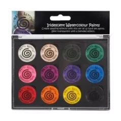   Akvarellfesték készlet 12 szín, Set 2 Carnival Brights / Cosmic Shimmer Iridescent Watercolour Palette (1 db)