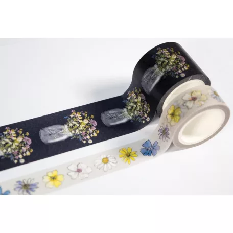 Dekorációs ragasztószalag , Washi Tape / Craft Consortium Wildflower Meadow (2 db)
