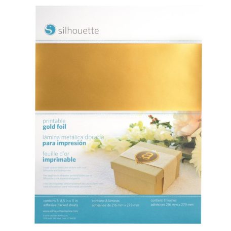 Nyomtatható arany fólia A4, Printable Gold Foil / Silhouette materials (8 ív)
