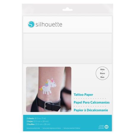 Nyomtatható tetováló matrica - fehér alapú A4, Tattoo Paper / Silhouette materials (2 ív)