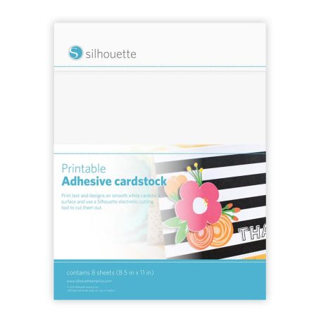 Nyomtatható, öntapadós kartonpapír (fehér) A4, Printable Adhesive cardstock / Silhouette materials (8 ív)