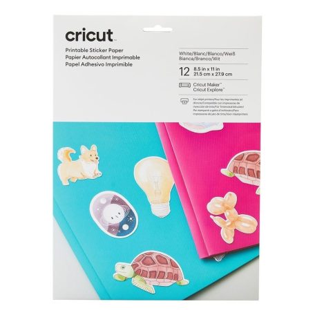 Nyomtatható matrica papír - fehér A4, White / Cricut Printable Sticker Paper (12 ív)