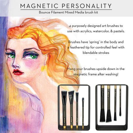 Ecset készlet, mágneses tárolóval , Jane Davenport / Spellbinders Magnetic Personality Brush Set (1 csomag)