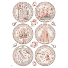   Rizspapír A4, You and me körök / Stamperia Rice Paper (1 ív)