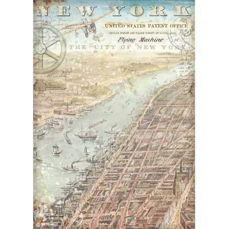 Rizspapír A4, Sir Vagabond Aviator New York  / Stamperia Rice Paper (1 ív)