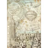   Rizspapír A4, Sir Vagabond Aviator New York várostérkép / Stamperia Rice Paper (1 ív)