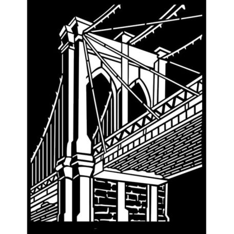 Stencil 20x25 cm, Sir Vagabond Aviator Brooklyn-híd / Stamperia Stencil (1 ív)
