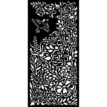 Stencil 12x25 cm, Garden of Promises madarak / Stamperia Stencil (1 ív)