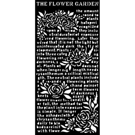 Stencil 12x25 cm, Garden of Promises virágos kert / Stamperia Stencil (1 ív)