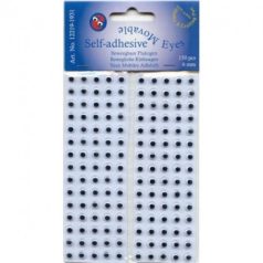   Rezgőszem - Öntapadós 150 db / 6mm, Round / Self-Adhesive Movable Eyes (1 csomag)