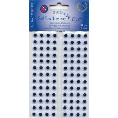   Rezgőszem - Öntapadós 104 db / 8mm, Round / Self-Adhesive Movable Eyes (1 csomag)