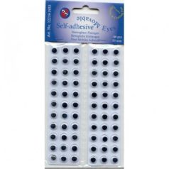   Rezgőszem - Öntapadós 66 db / 10mm, Round / Self-Adhesive Movable Eyes (1 csomag)