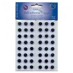   Rezgőszem - Öntapadós 48 db / 15mm, Round / Self-Adhesive Movable Eyes (1 csomag)